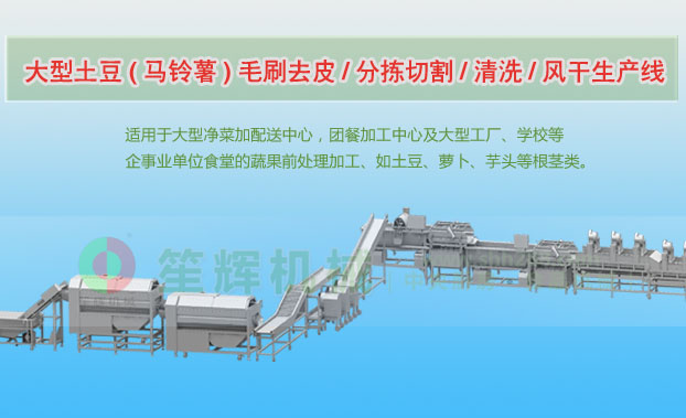 淮南连续式土豆去皮清洗切割风干生产线